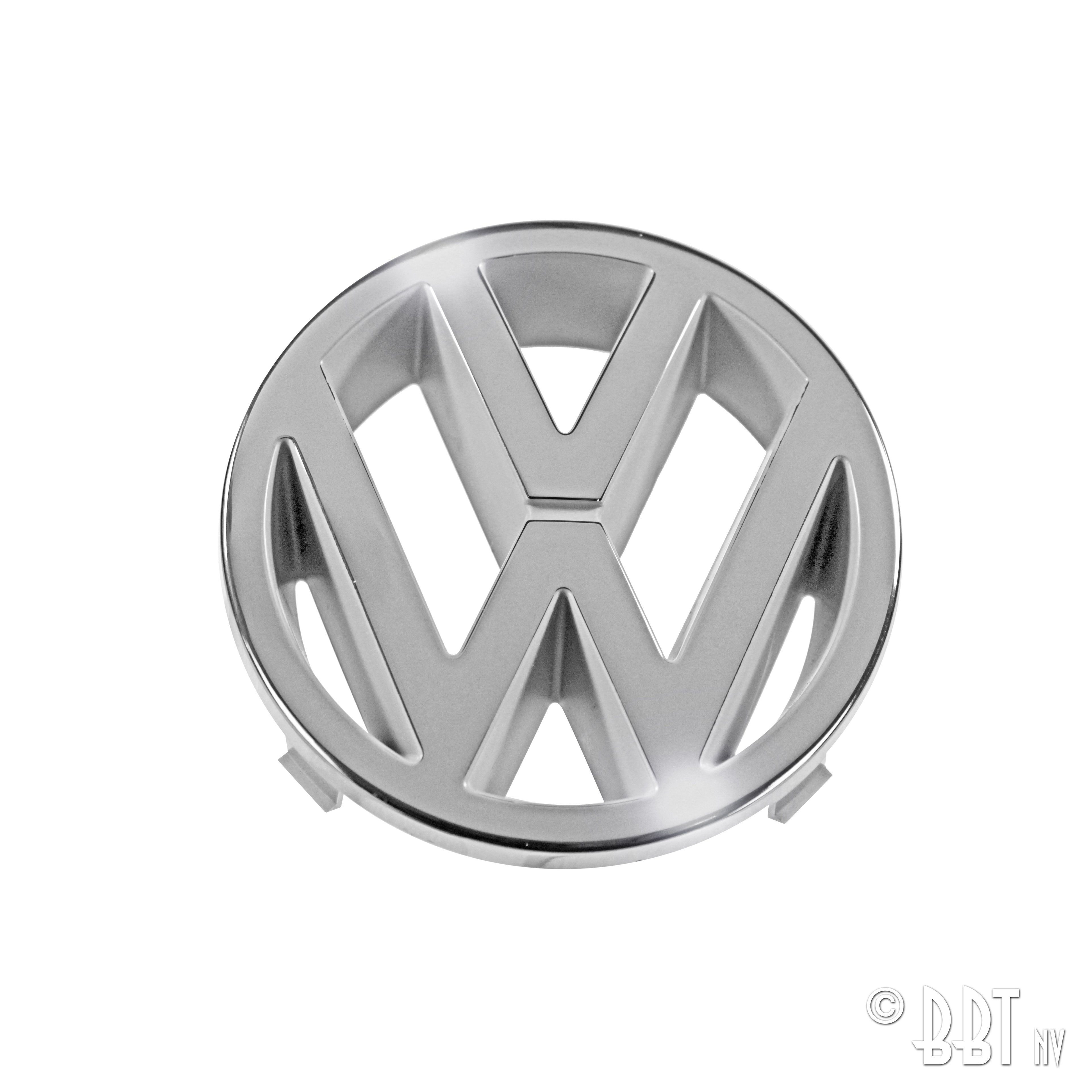 Embleem VW vooraan chroom - 125mm (orgineel) voor T2 — VintageDub
