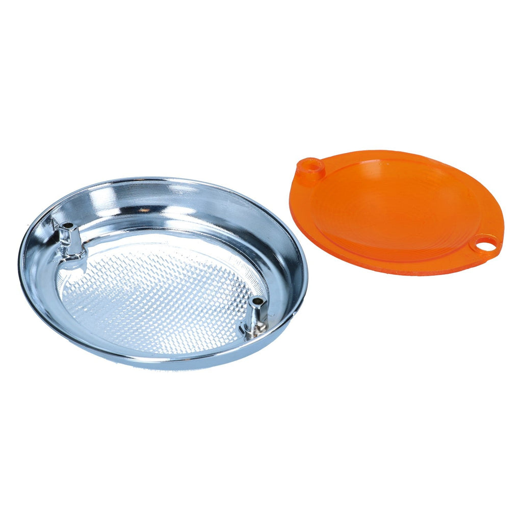 Knipperlichtglas, rechts wit/oranje met E-keuring detail — T1