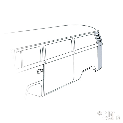 Achterhoek compleet, links – VW T2 Bus – OEM 211 813 355L – detail 2