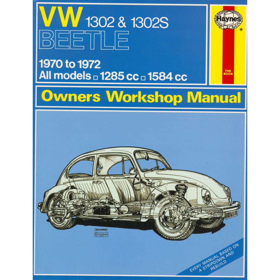 VW 1302 & 1302S Manual, Engels, J.H. Haynes detail — Kever
