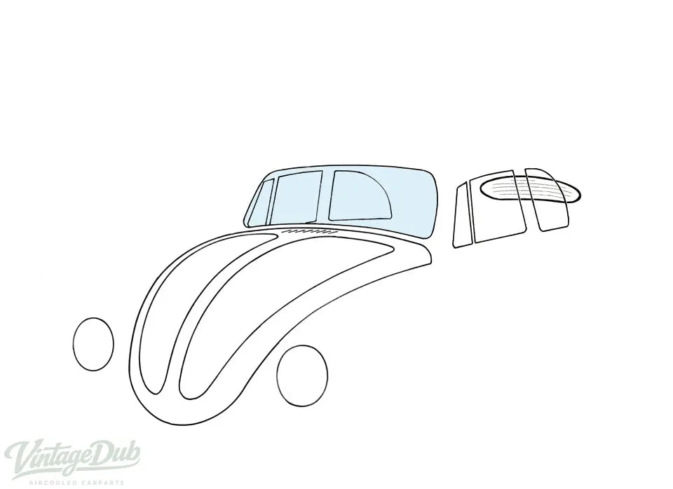 Voorruit Cabrio blank detail — Kever