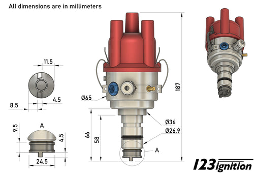 123 Ignition TUNE+-4-R-V-V Bluetooth ontsteking, programmeerbaar