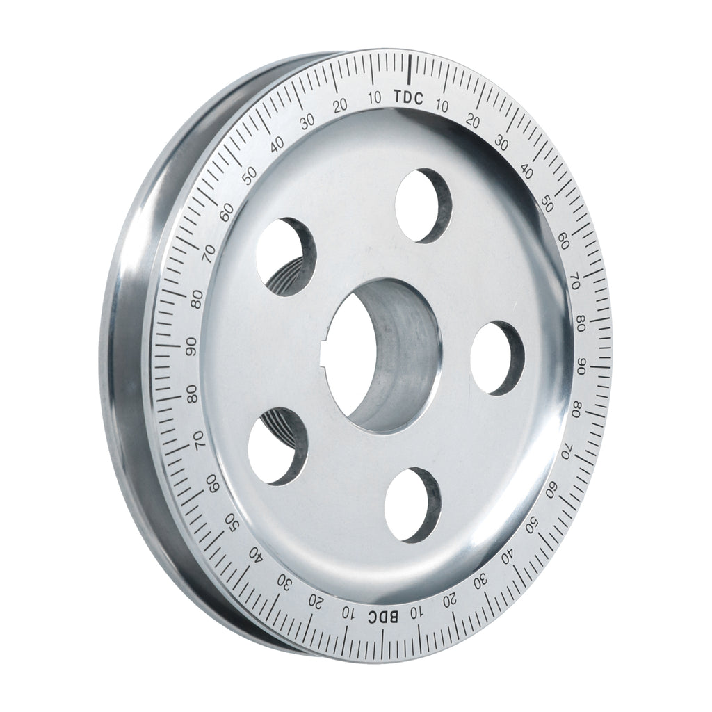 VW T1 Combi, T2 Combi, Cox, KG | Poulie aluminium 145mm (avec trous), graduation noire
