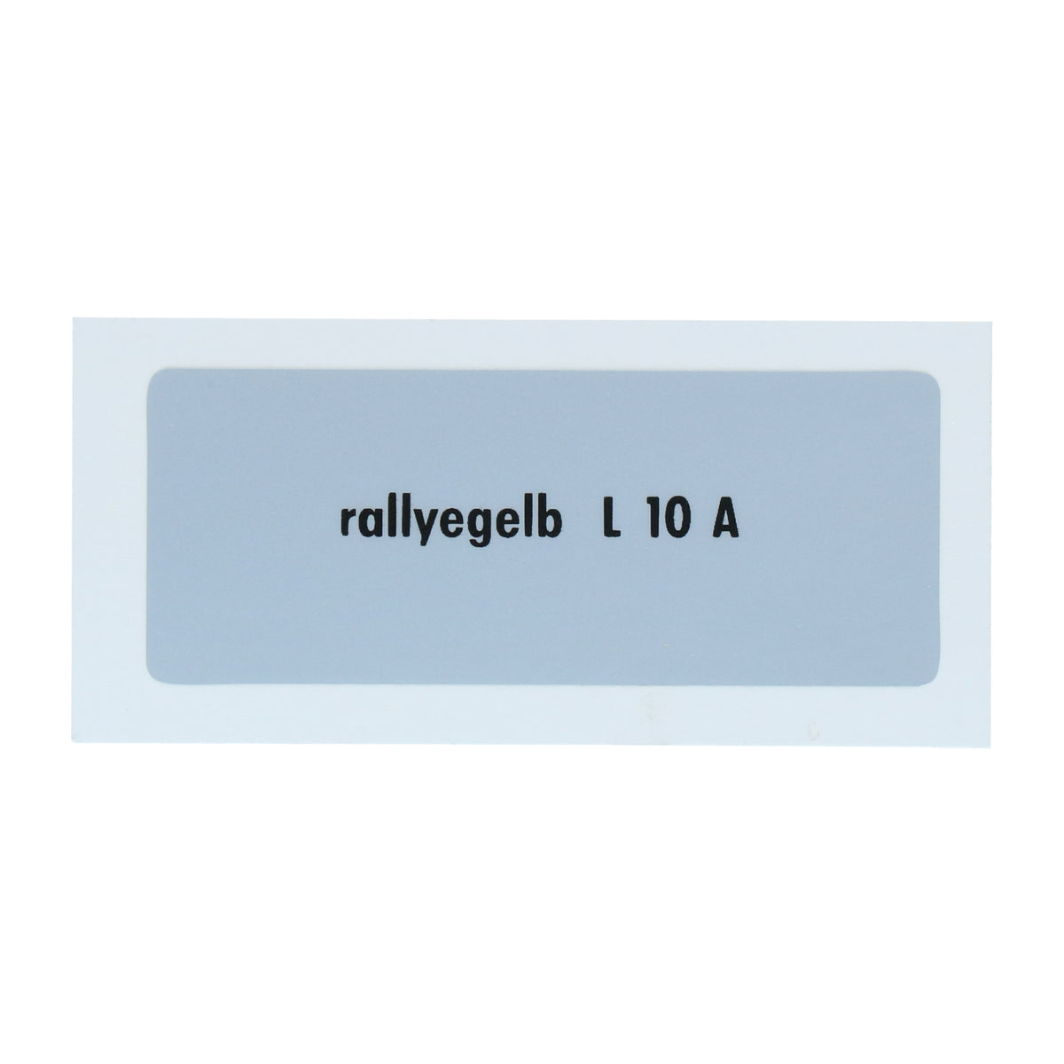 Kleurcode sticker L10A - rallyegelb voor VW T1 Bus, T2 Bus, Kever en Karmann Ghia - VintageDub