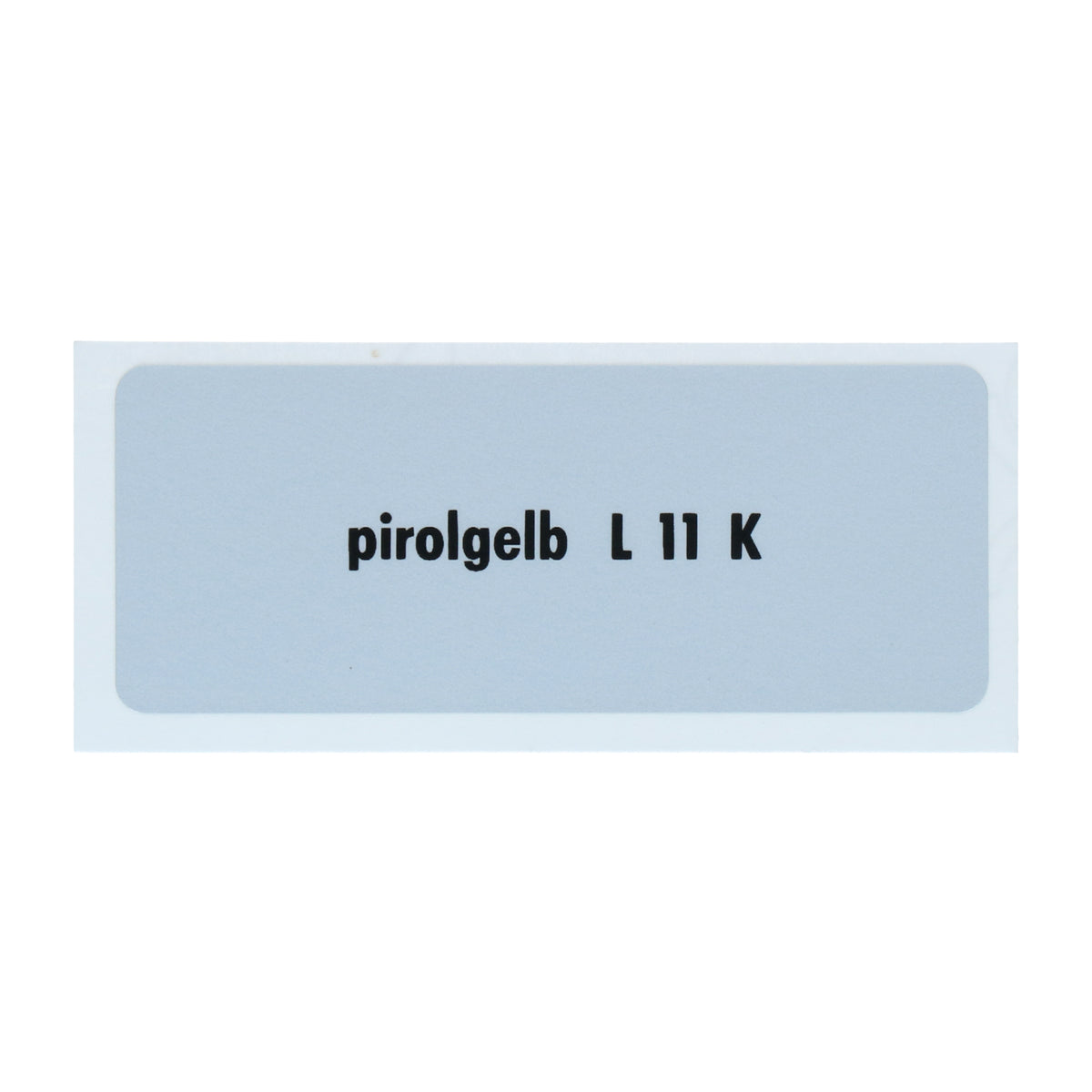Kleurcode sticker L11K - pirolgelb voor VW T1 Bus, T2 Bus, Kever en Karmann Ghia - VintageDub