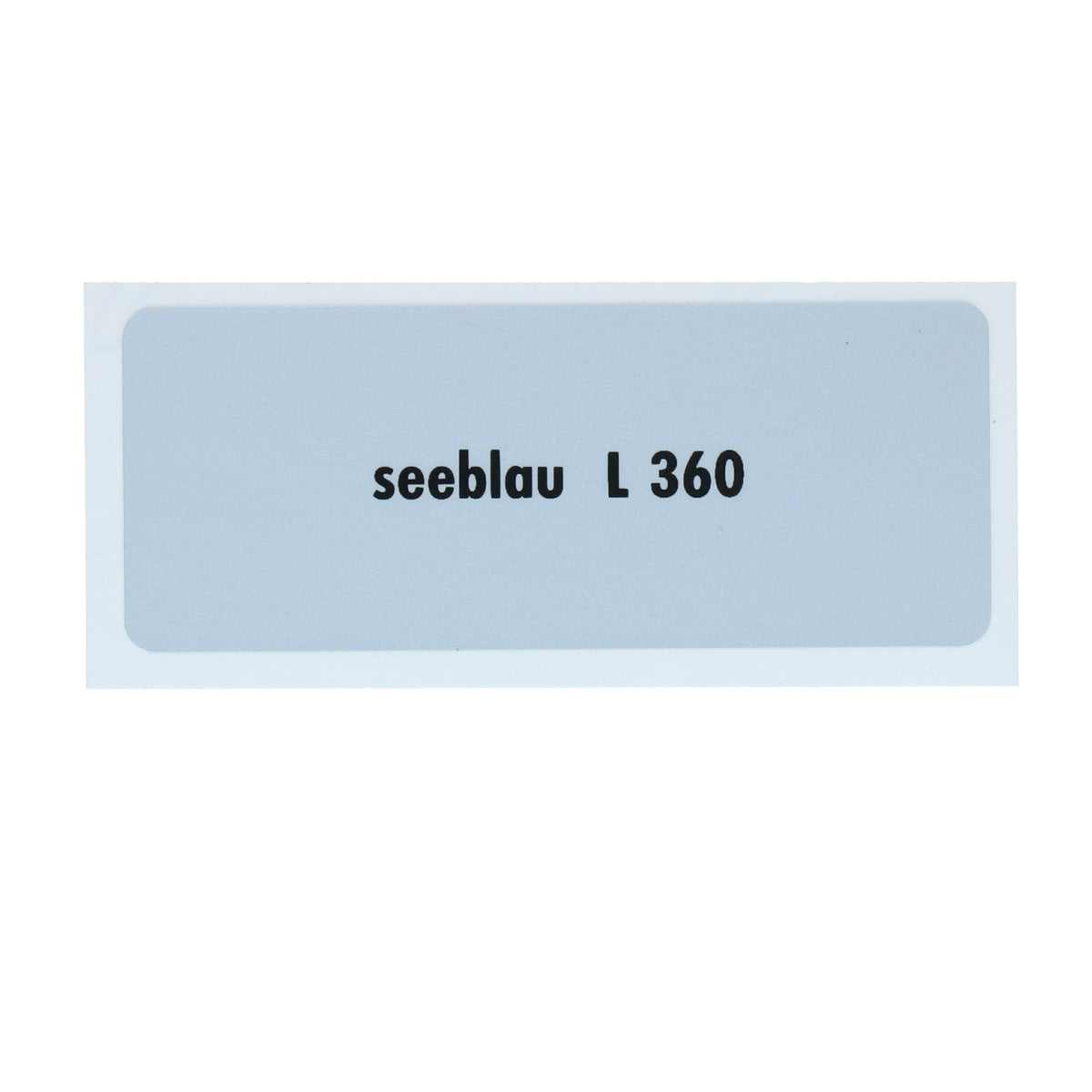 Kleurcode sticker L360 - seeblau voor VW T1 Bus, T2 Bus, Kever en Karmann Ghia - VintageDub