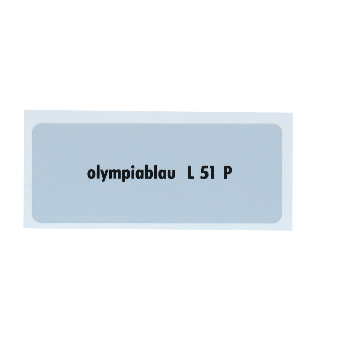 Kleurcode sticker L51P - olympiablau voor VW T1 Bus, T2 Bus, Kever en Karmann Ghia - VintageDub