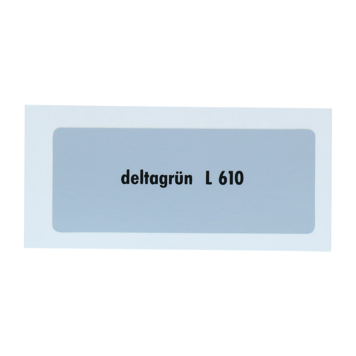 Kleurcode sticker L610 - deltagrün voor VW T1 Bus, T2 Bus, Kever en Karmann Ghia - VintageDub