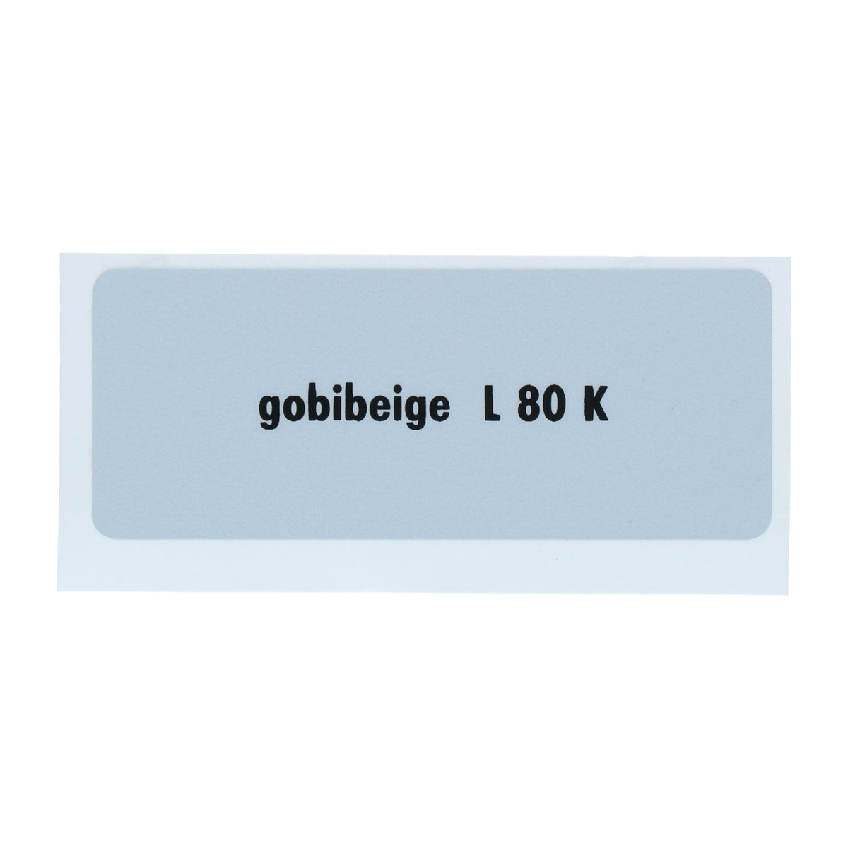 Kleurcode sticker L80K - gobibeige voor VW T1 Bus, T2 Bus, Kever en Karmann Ghia - VintageDub