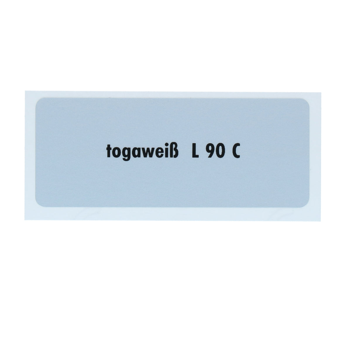 Kleurcode sticker L90C - togaweiß voor VW T1 Bus, T2 Bus, Kever en Karmann Ghia - VintageDub