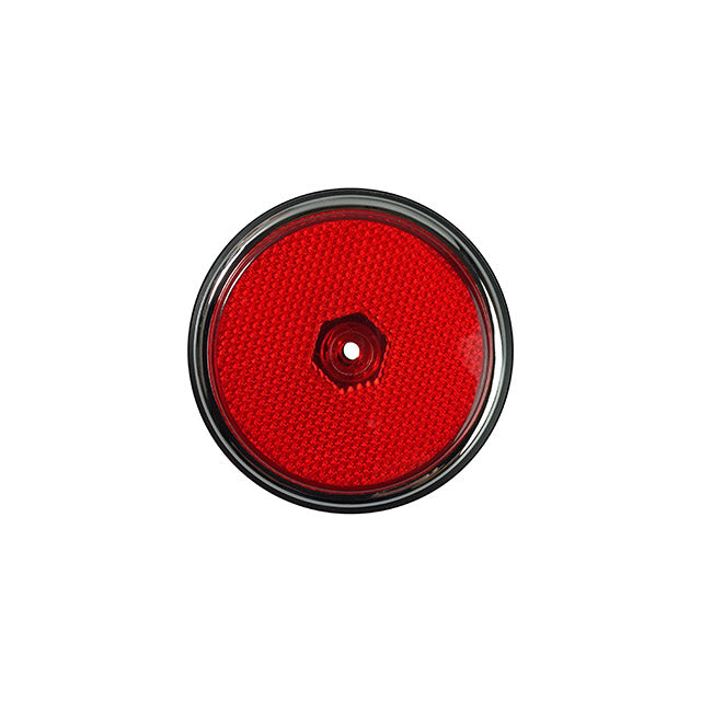 Zijreflector en rubber achteraan - rood/chroom detail — T2