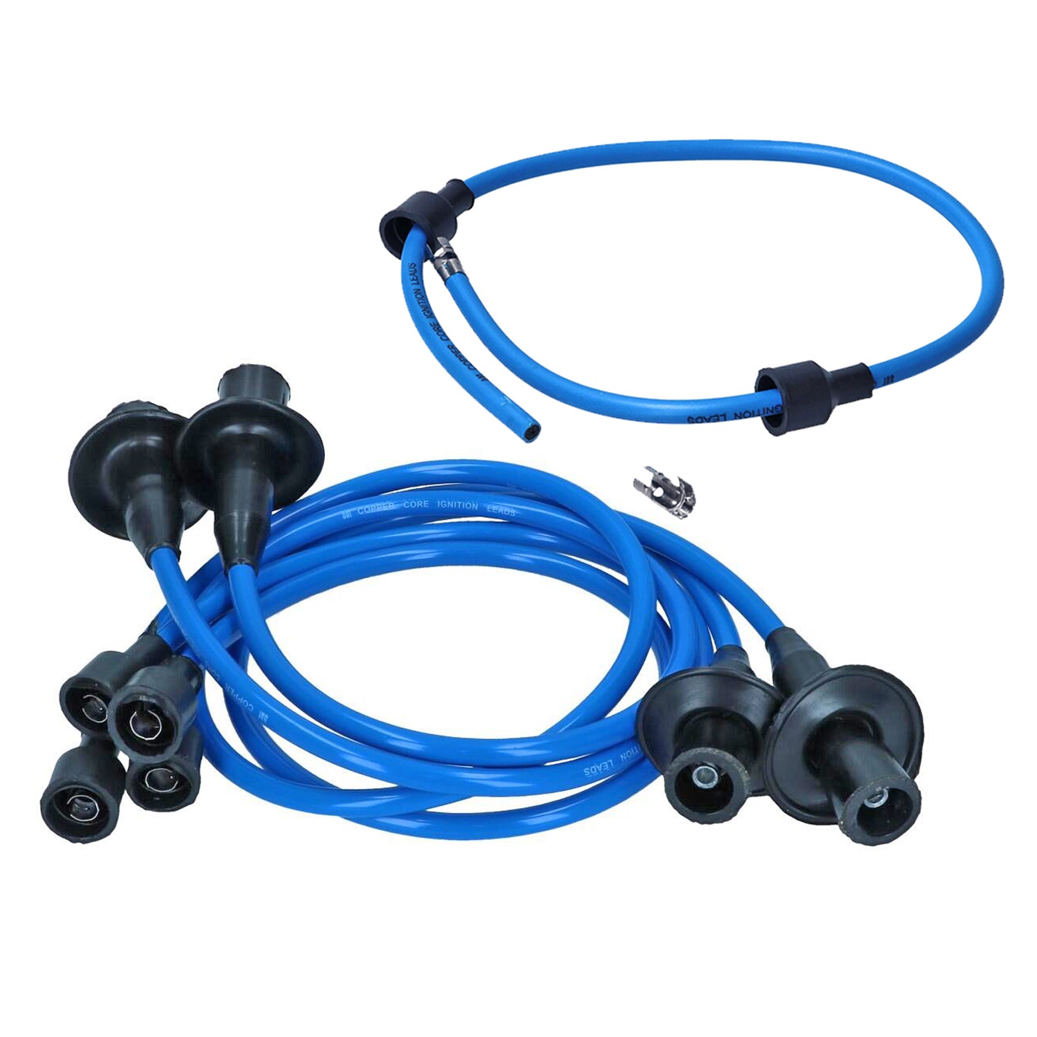 Bougiekabelset Type1 koper - blauw, 60cm hoofdkabel detail — T1, T2, Kever, KG
