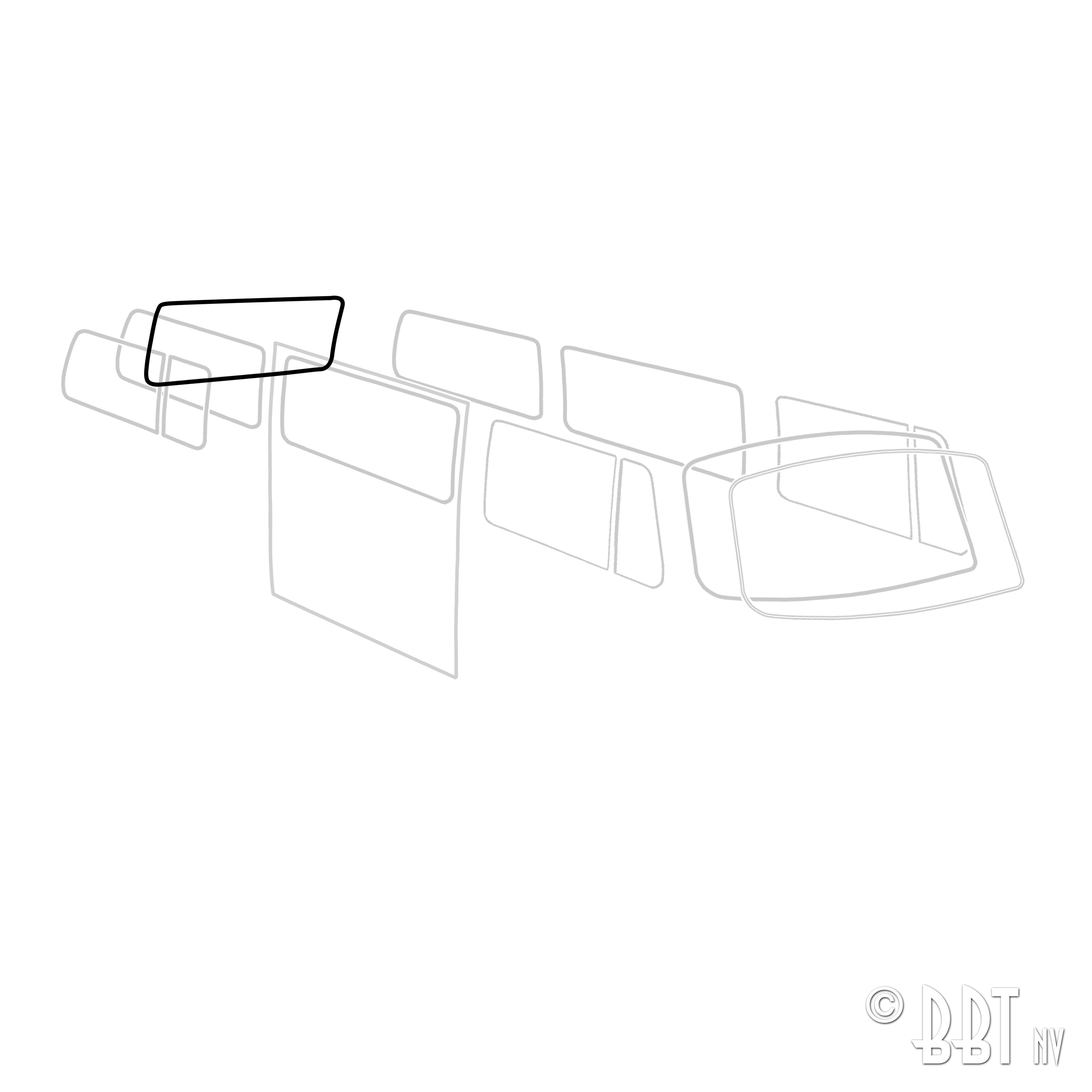 Achterruitrubber 'Deluxe' (alu sierlijst) detail — T2