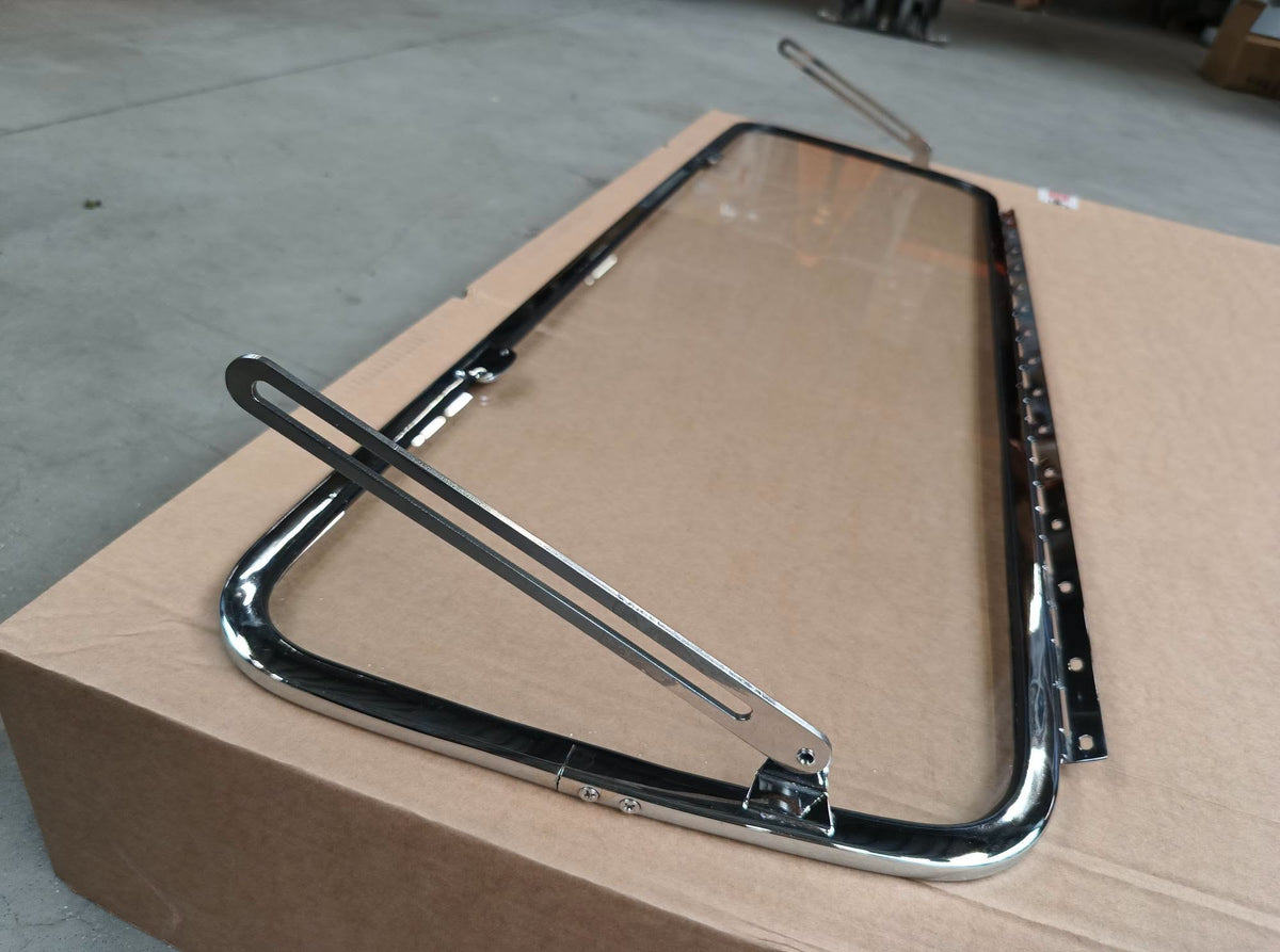VW T1, T2 Bus | Safari ruit, achteraan, High Quality verchroomd, compleet | 08/63-07/79