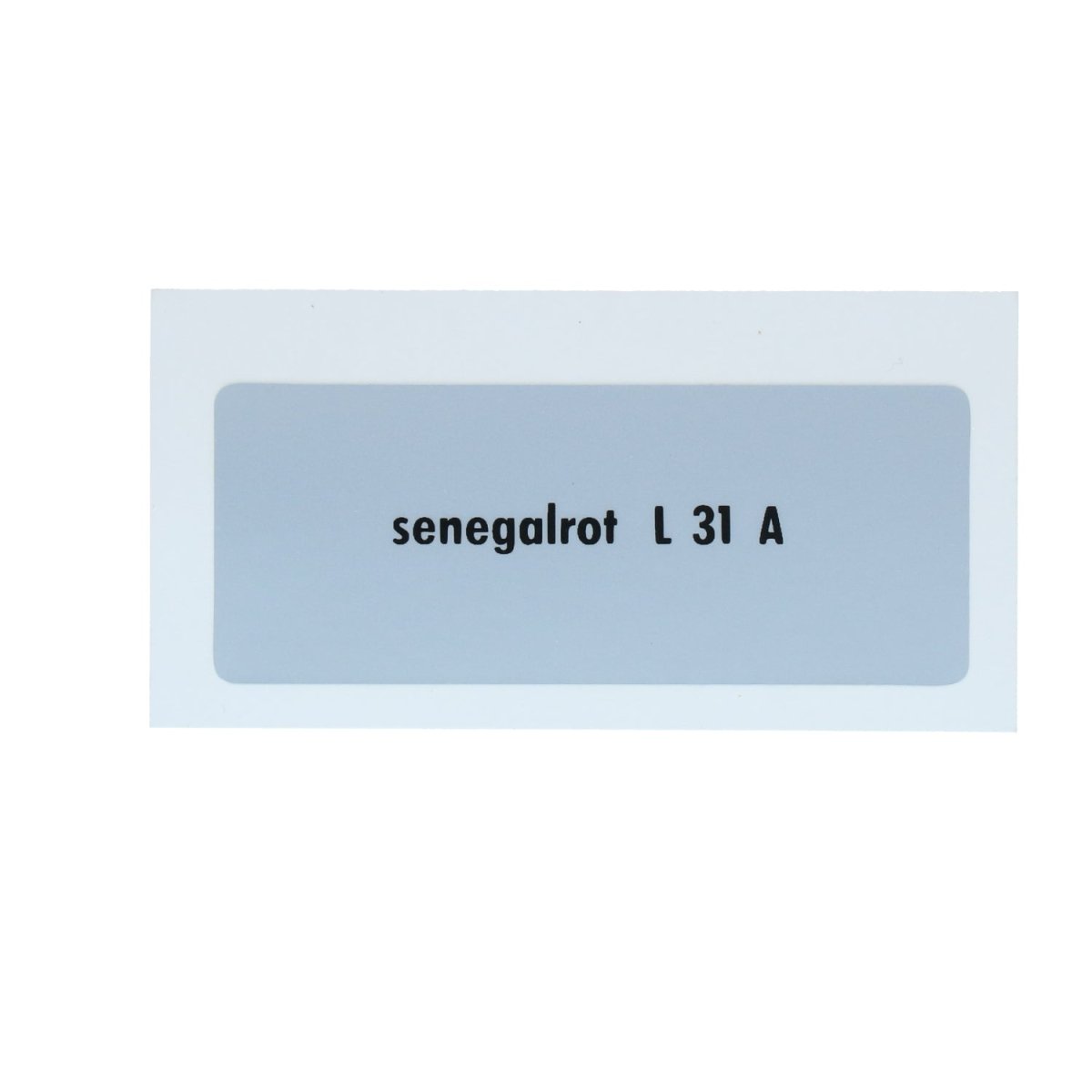 Kleurcode sticker L31A - senegalrot – VW T1 Bus, T2 Bus, Kever, KG, T3 Bus, Type 3, Type 181