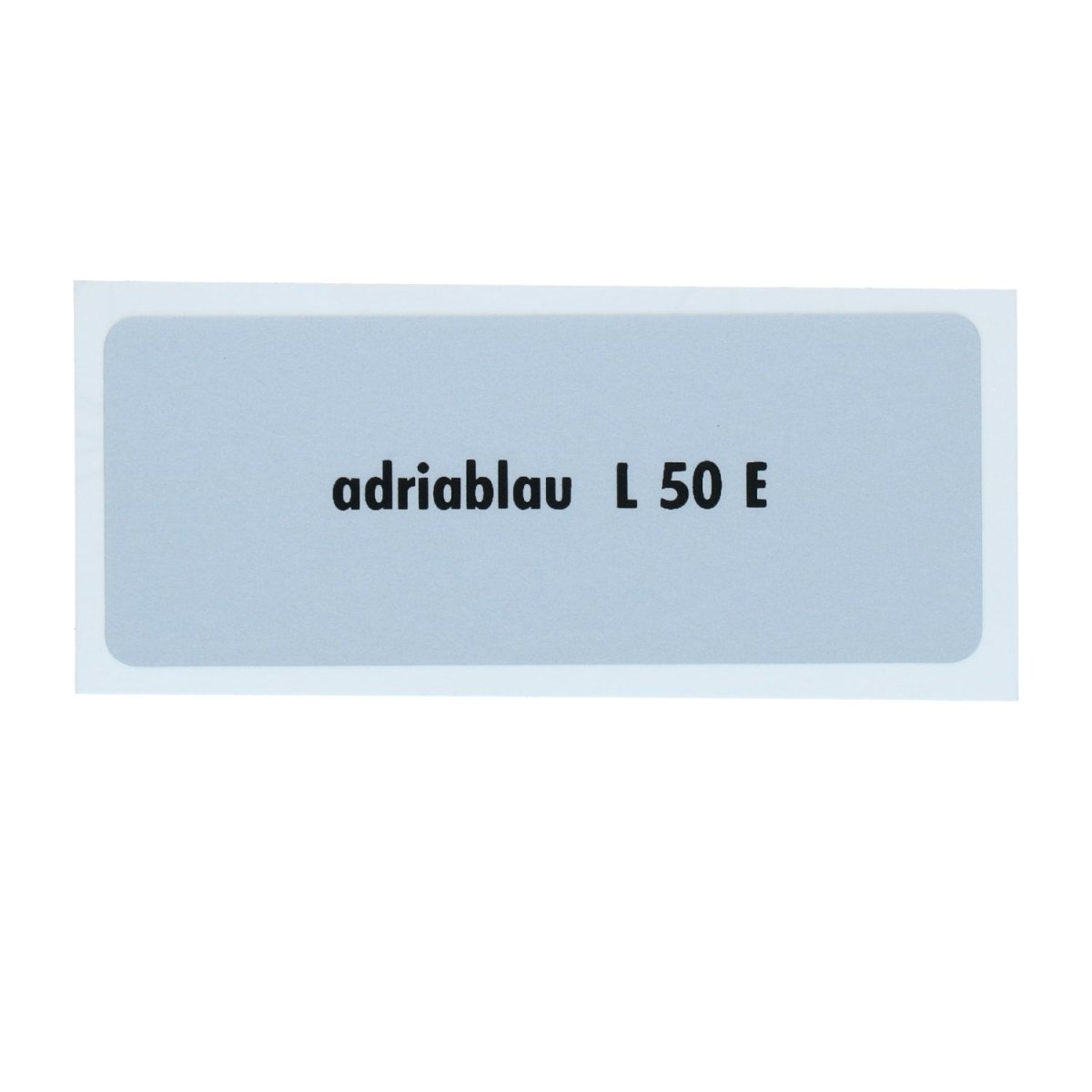 Kleurcode sticker L50E - adriablau – VW T1 Bus, T2 Bus, Kever, KG, T3 Bus, Type 3, Type 181