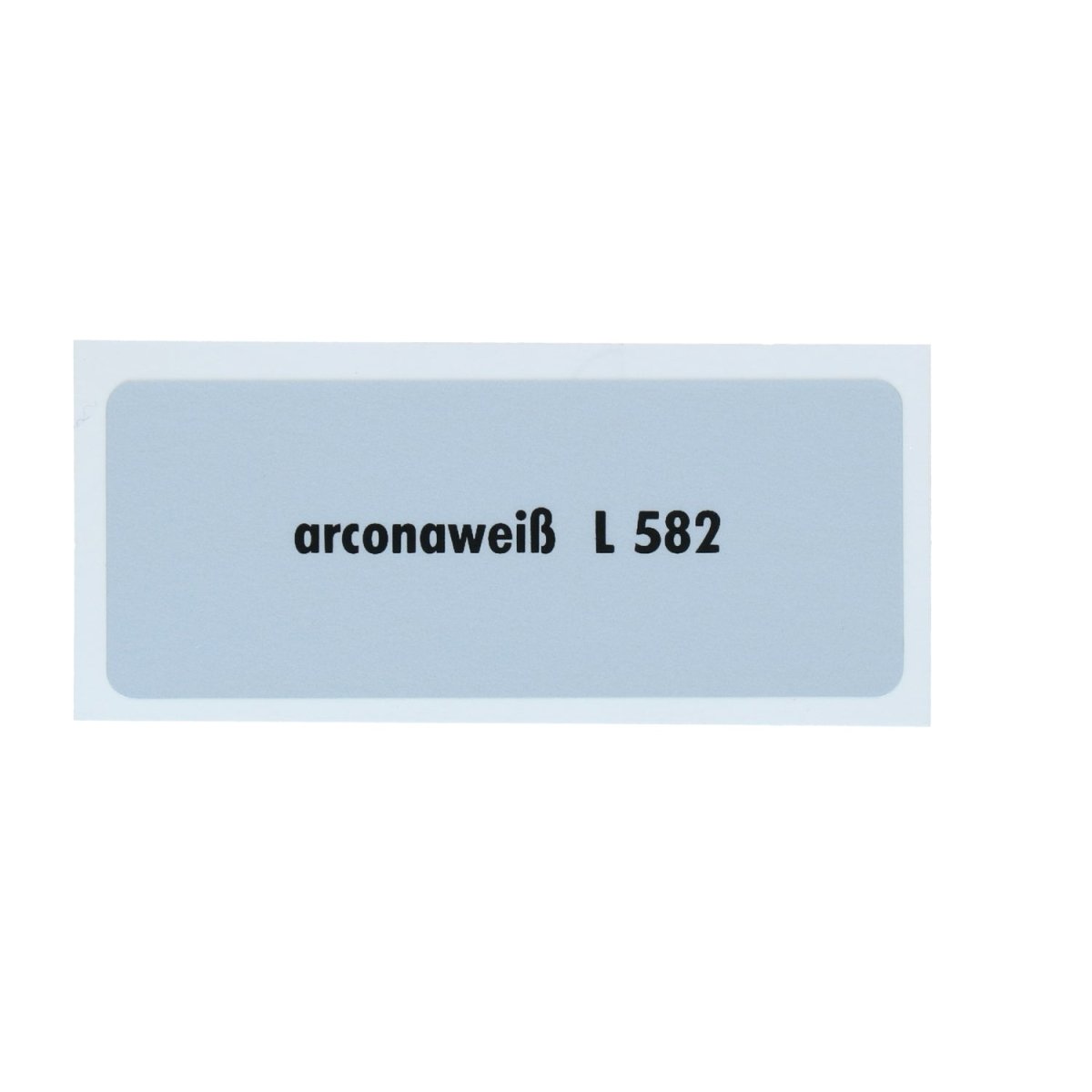 Kleurcode sticker L582 - arconweiß – VW T1 Bus, T2 Bus, Kever, KG, T3 Bus, Type 3, Type 181
