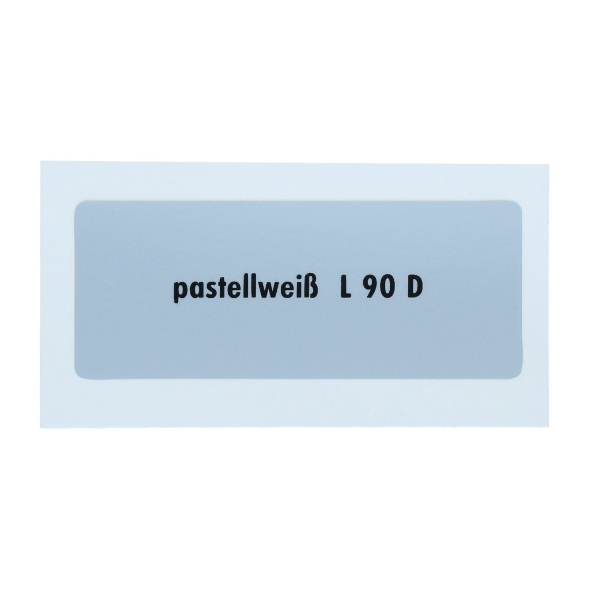 Kleurcode sticker L90D - pastellweiß voor VW T1 Bus, T2 Bus, Kever en Karmann Ghia - VintageDub