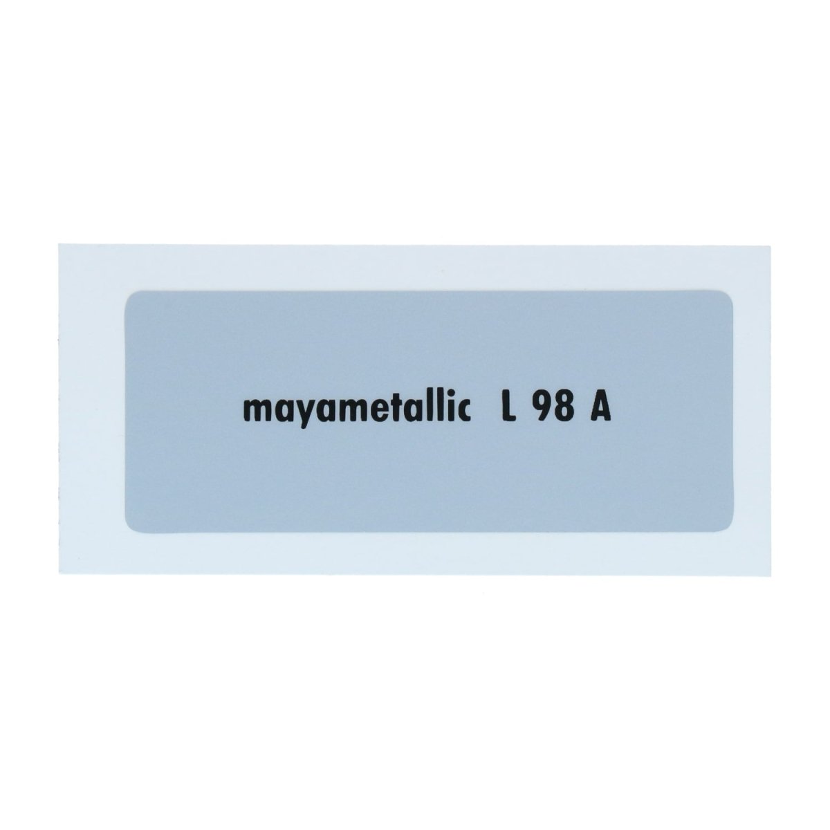 Kleurcode sticker L98A - mayametallic voor VW T1 Bus, T2 Bus, Kever en Karmann Ghia - VintageDub