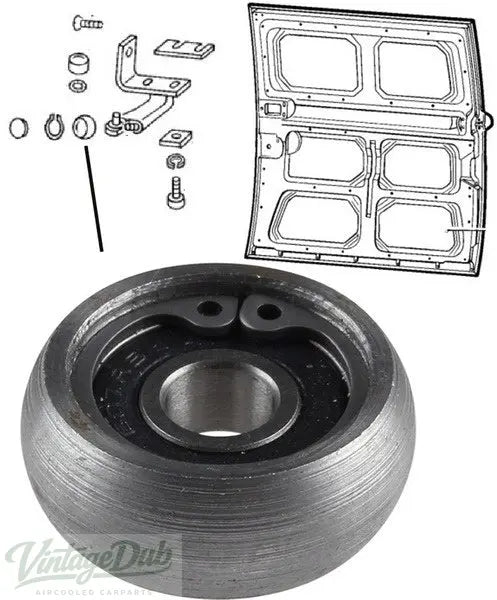 Onderste schuifdeurroller – VW T2 67 – 07/79 211843419 — VintageDub
