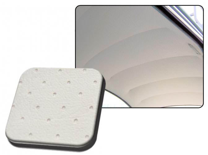 VW Kever | TMI Hemel geperforeerd vinyl, zonder schuifdak, deluxe, gebroken wit | Kever 08/67 - 07/72 sedan (6 baleinen)