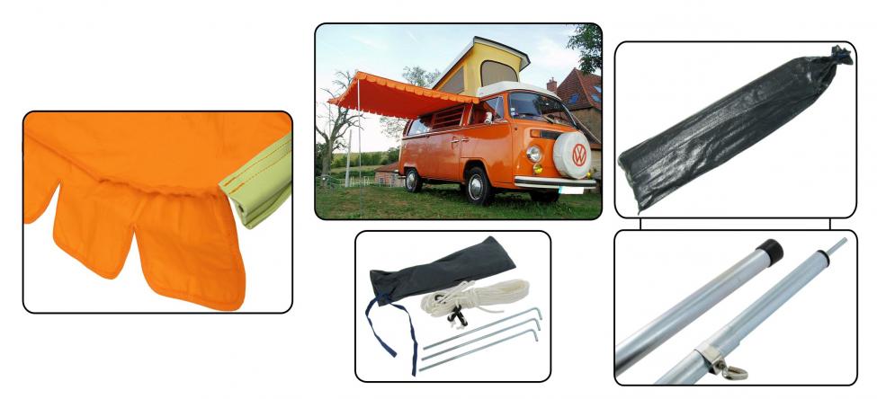 VW T2 Combi | Store vintage orange, jusqu'au 07/79