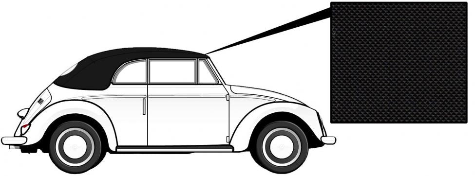 VW Kever | TMI Cabriolet kap vinyl zwart | Kever t/m 07/57 | 151871035E