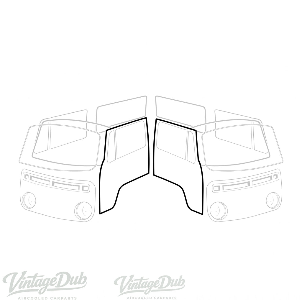 Deurrubbers set links + rechts | VW T2 Bus 08/67-07/79 | 211 831 721D + 211 831 722D