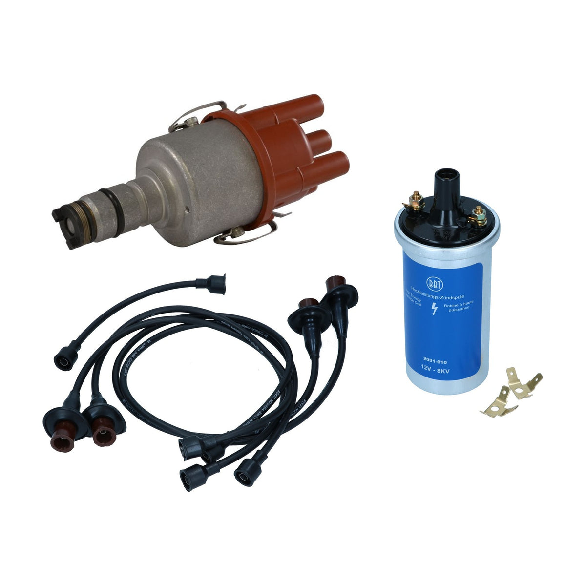 123 Ignition TUNE+ complete set Type 1 – Bluetooth programmeerbaar, bobine blauw en bougiekabelset